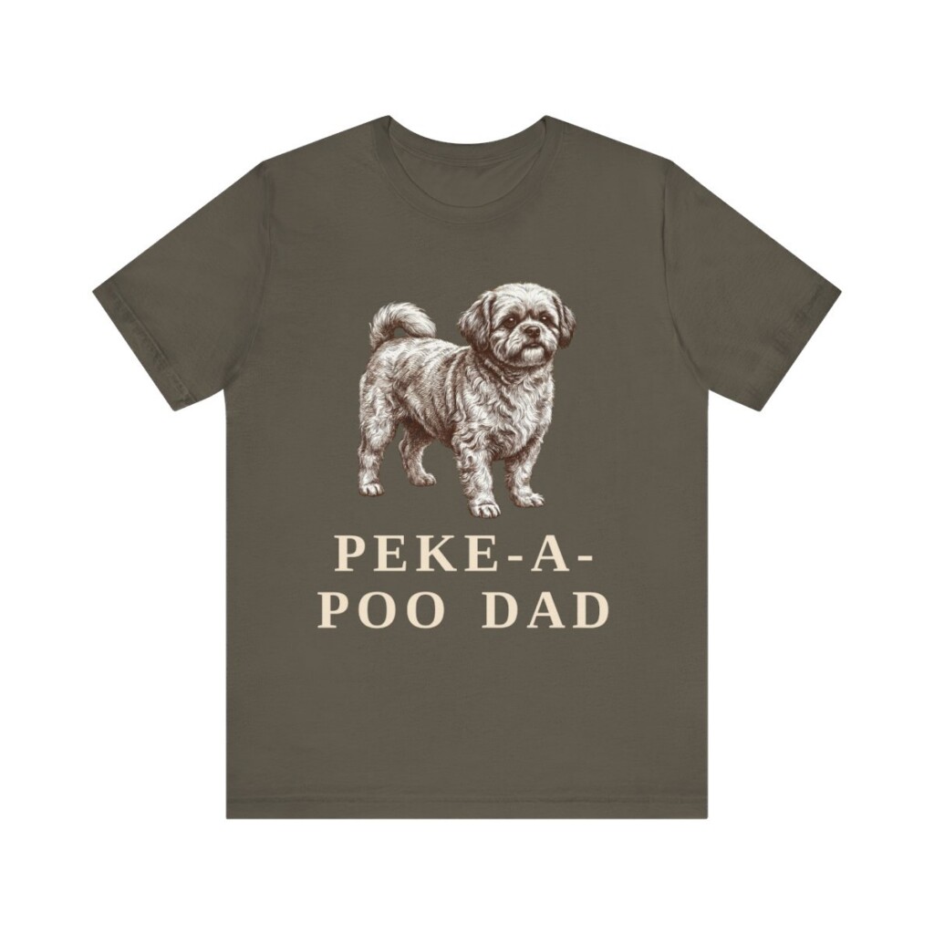 Peke-A-Poo Dad Shirt, Vintage Dog Sketch Tee, Dog Dad Gift