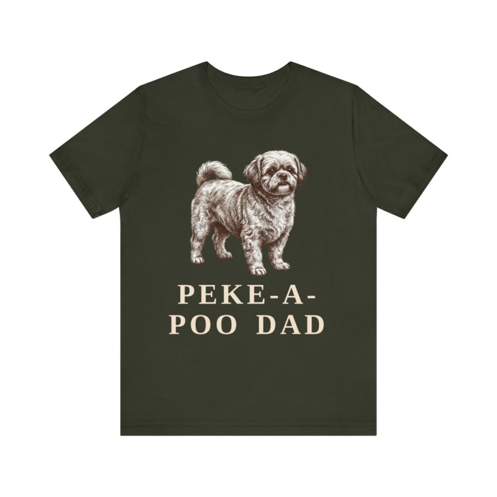 Peke-A-Poo Dad Shirt, Vintage Dog Sketch Tee, Dog Dad Gift