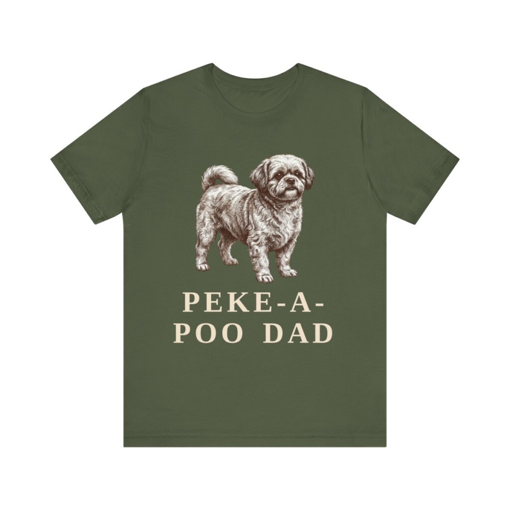 Peke-A-Poo Dad Shirt, Vintage Dog Sketch Tee, Dog Dad Gift