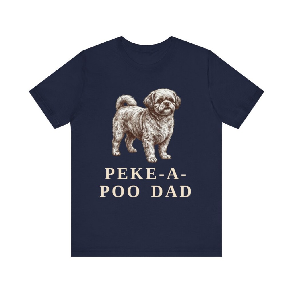 Peke-A-Poo Dad Shirt, Vintage Dog Sketch Tee, Dog Dad Gift
