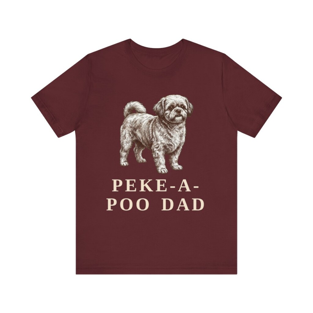 Peke-A-Poo Dad Shirt, Vintage Dog Sketch Tee, Dog Dad Gift