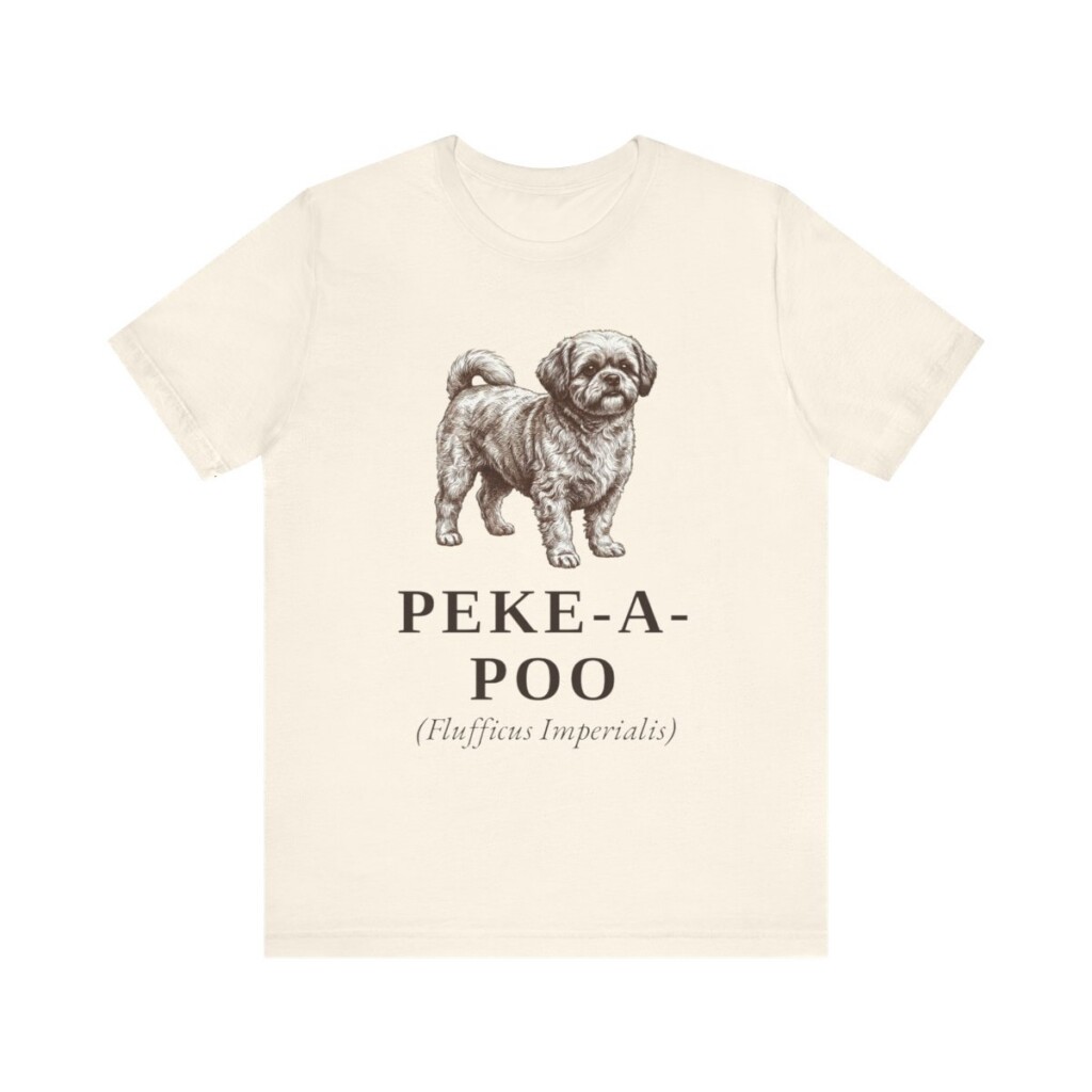 Peke-A-Poo Latin Shirt, Vintage Dog Sketch Tee, Dog Latin Gift