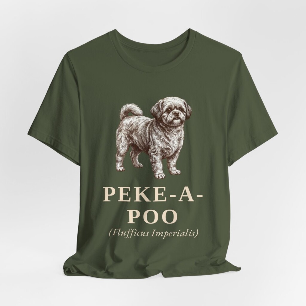 Peke-A-Poo Latin Shirt, Vintage Dog Sketch Tee, Dog Latin Gift