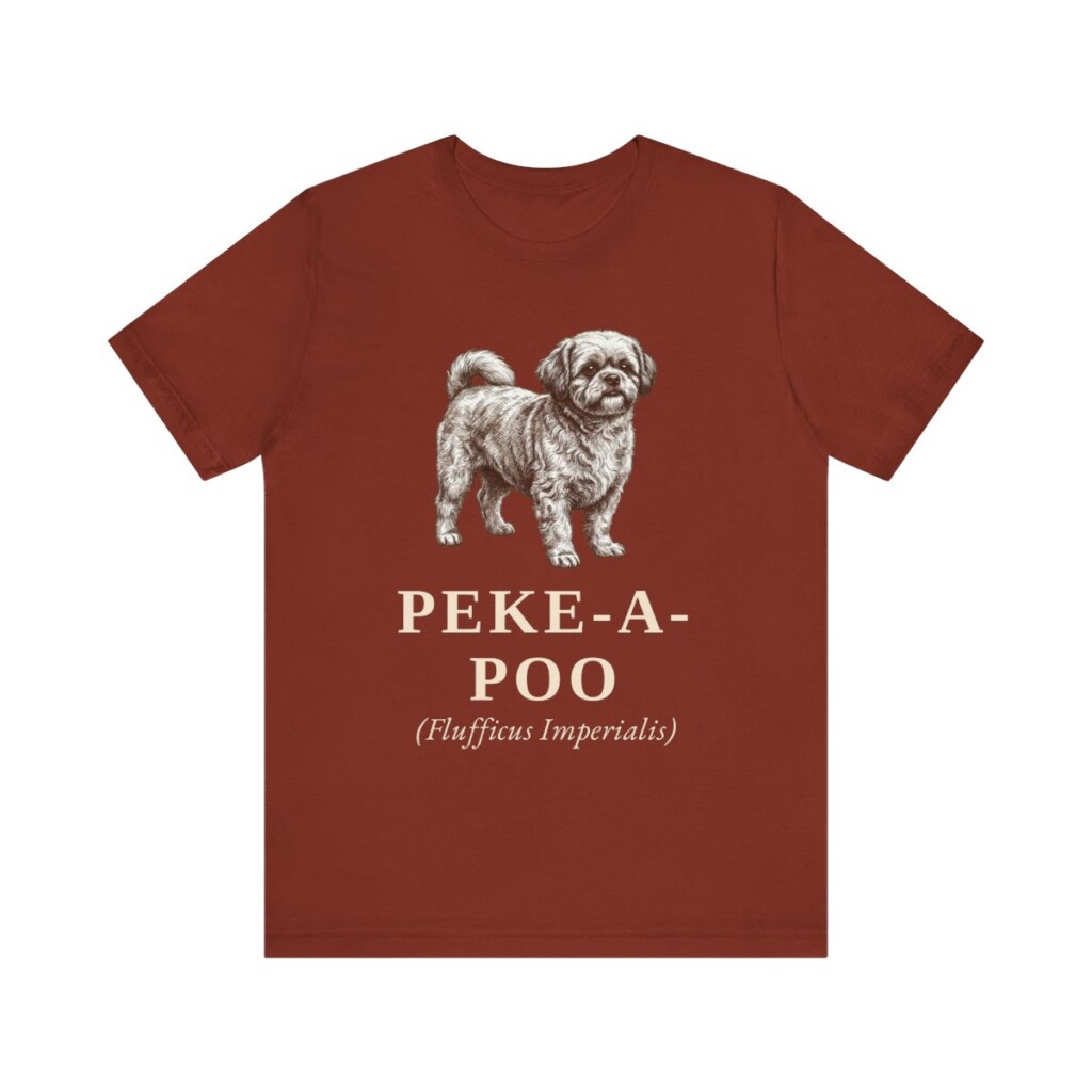 Peke-A-Poo Latin Shirt, Vintage Dog Sketch Tee, Dog Latin Gift