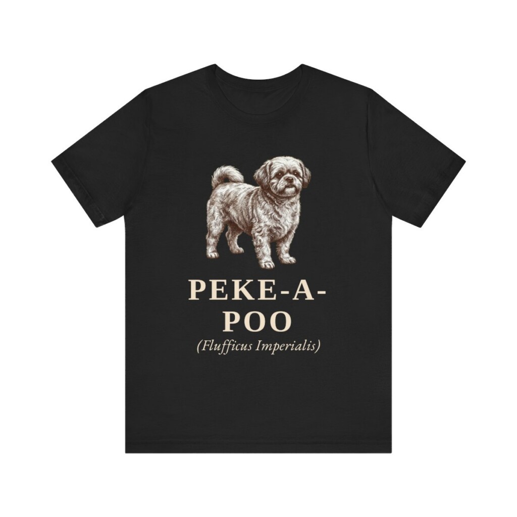 Peke-A-Poo Latin Shirt, Vintage Dog Sketch Tee, Dog Latin Gift