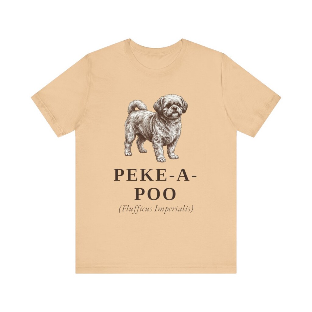 Peke-A-Poo Latin Shirt, Vintage Dog Sketch Tee, Dog Latin Gift