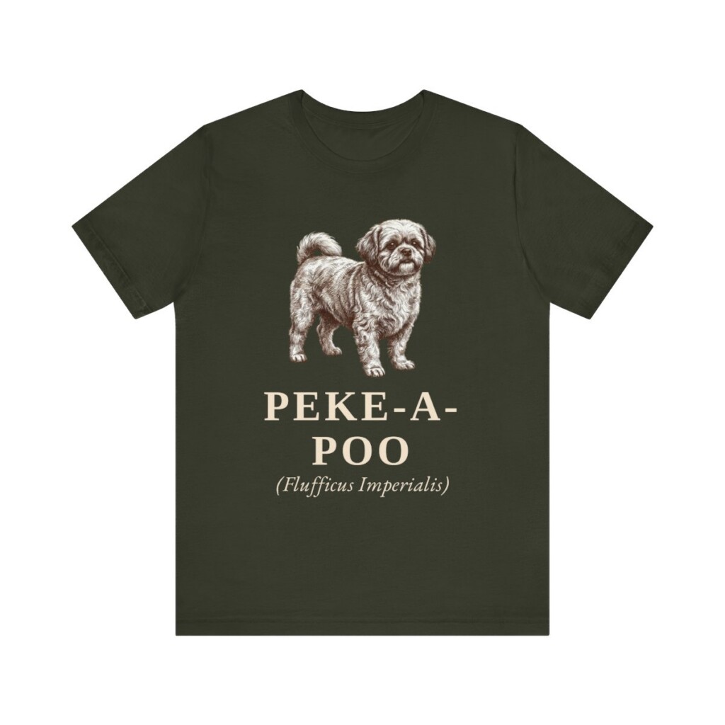 Peke-A-Poo Latin Shirt, Vintage Dog Sketch Tee, Dog Latin Gift