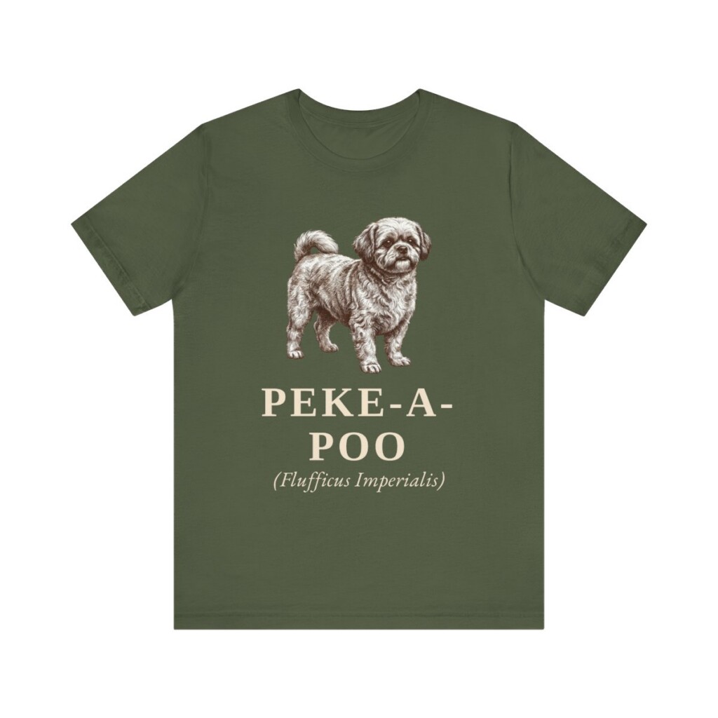 Peke-A-Poo Latin Shirt, Vintage Dog Sketch Tee, Dog Latin Gift