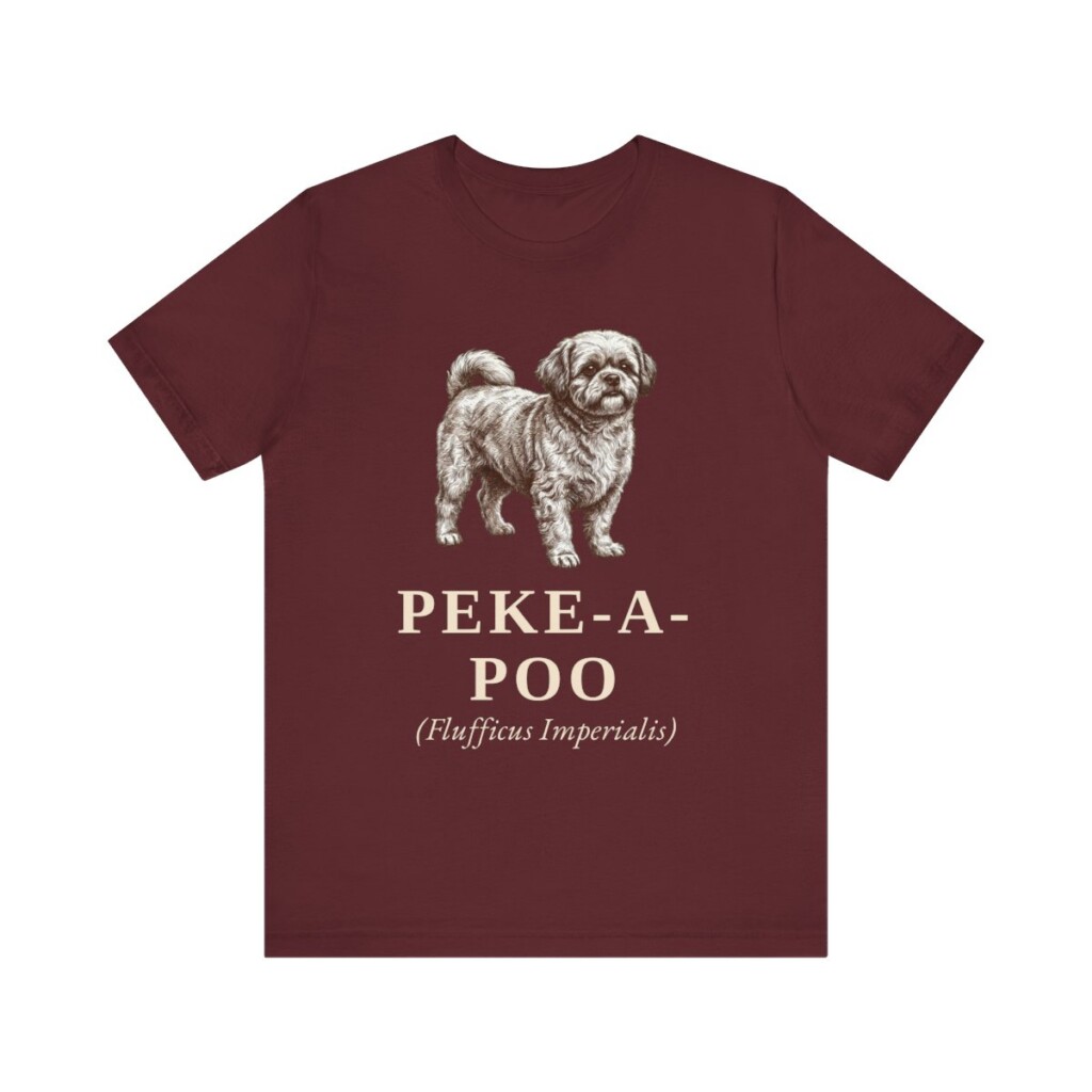 Peke-A-Poo Latin Shirt, Vintage Dog Sketch Tee, Dog Latin Gift