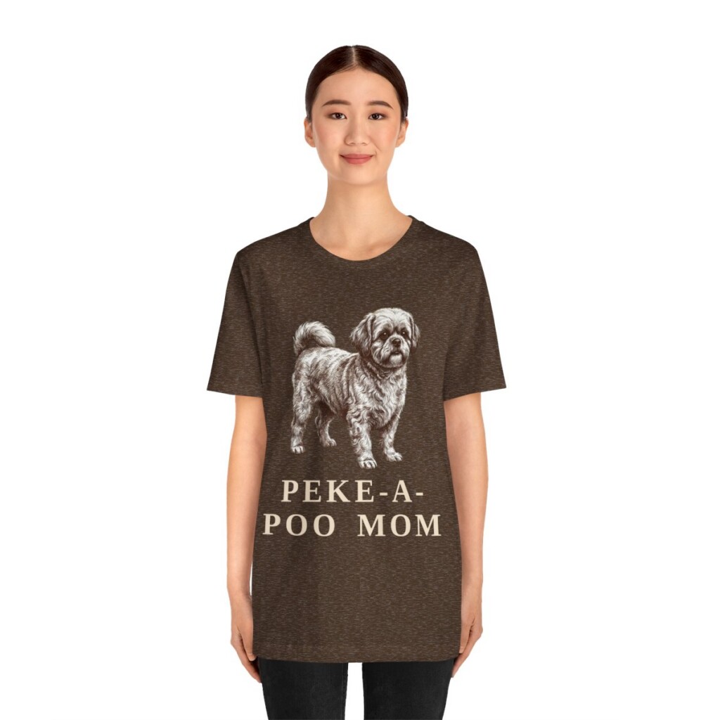 Peke-A-Poo Mom Shirt, Vintage Dog Sketch Tee, Dog Mom Gift