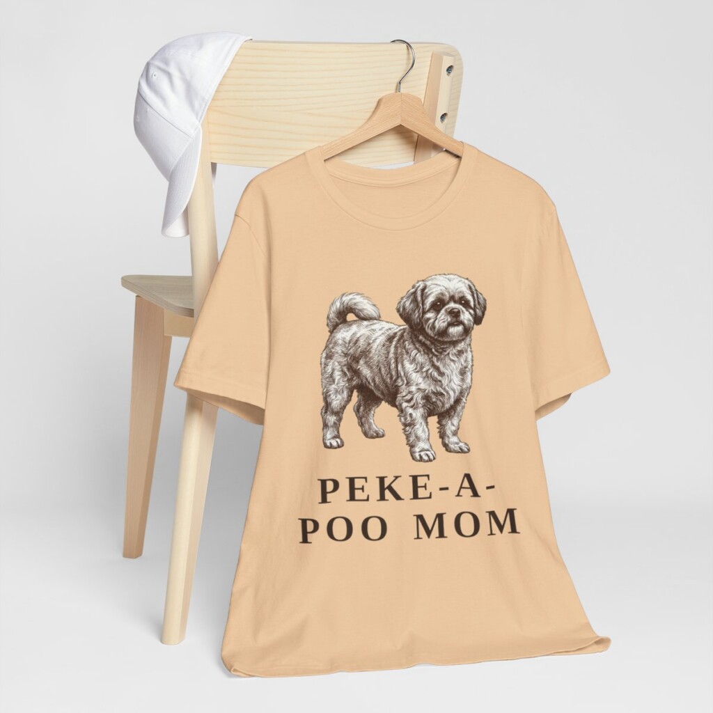 Peke-A-Poo Mom Shirt, Vintage Dog Sketch Tee, Dog Mom Gift