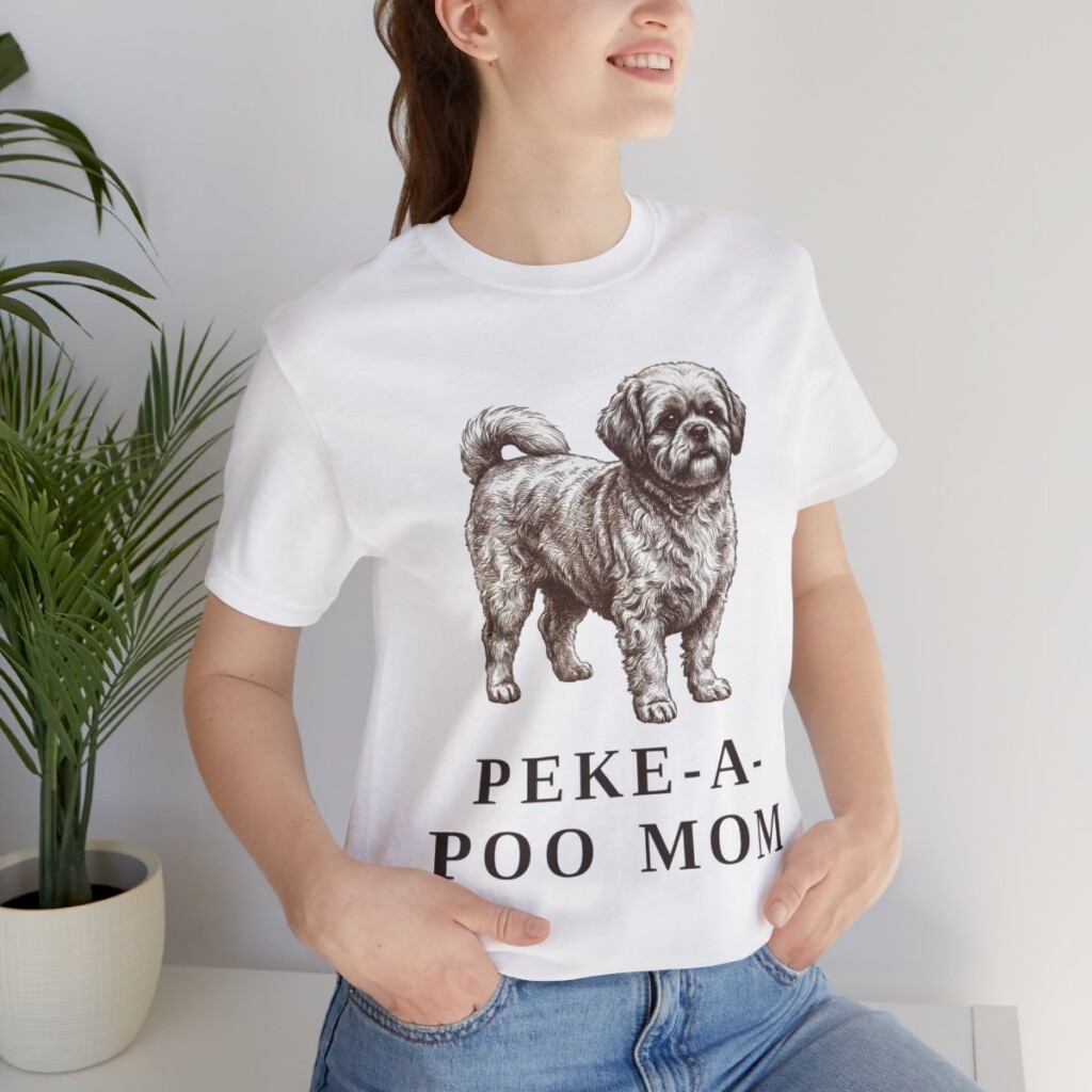 Peke-A-Poo Mom Shirt, Vintage Dog Sketch Tee, Dog Mom Gift