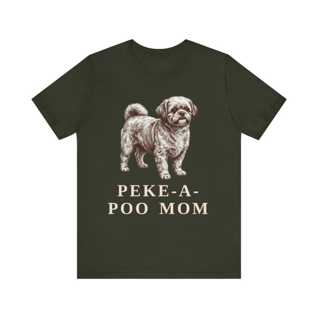 Peke-A-Poo Mom Shirt, Vintage Dog Sketch Tee, Dog Mom Gift