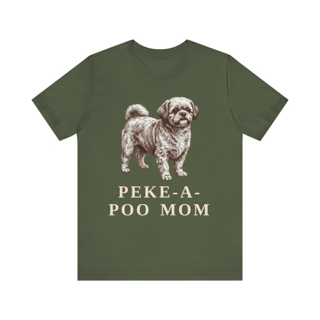 Peke-A-Poo Mom Shirt, Vintage Dog Sketch Tee, Dog Mom Gift