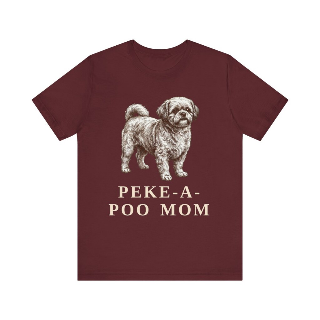 Peke-A-Poo Mom Shirt, Vintage Dog Sketch Tee, Dog Mom Gift