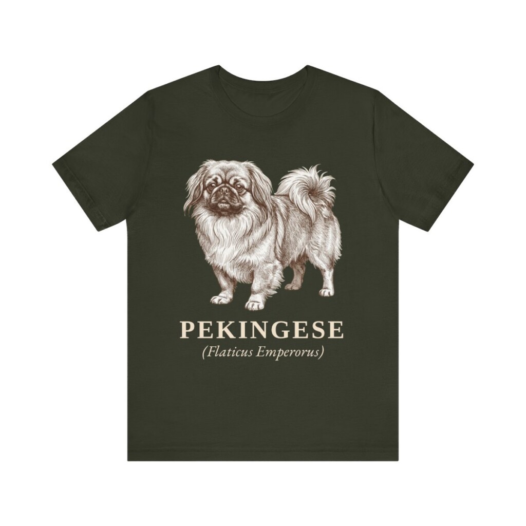 Pekingese Latin Shirt, Vintage Dog Sketch Tee, Dog Latin Gift