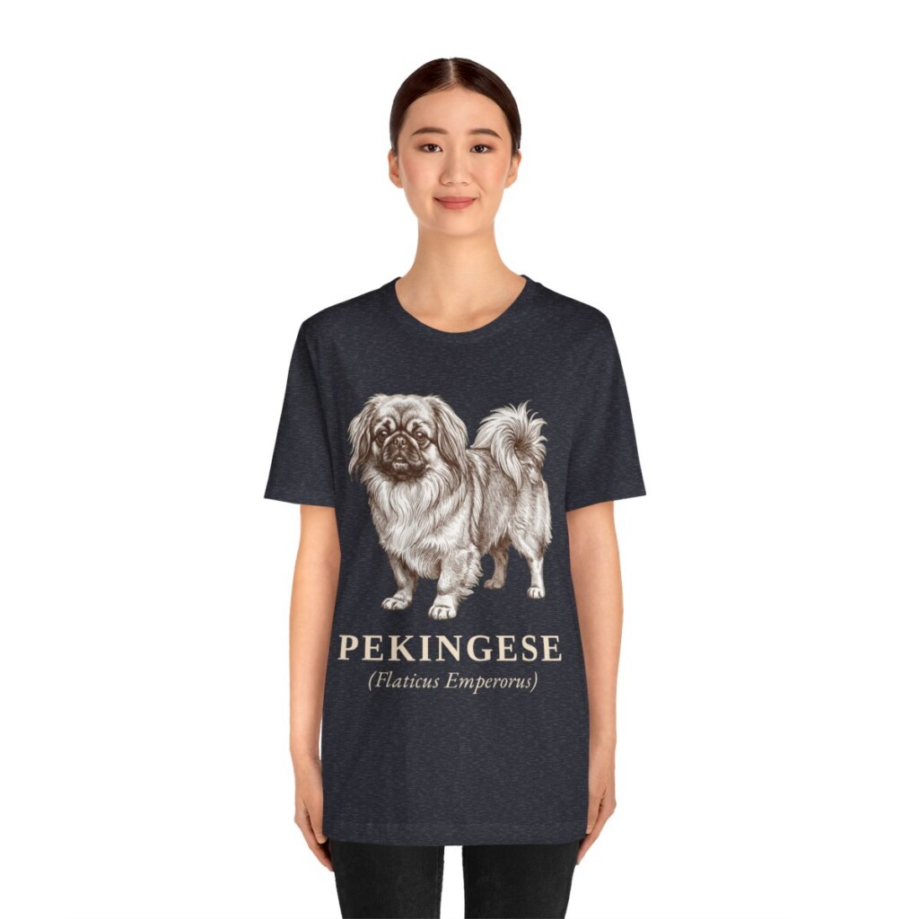Pekingese Latin Shirt, Vintage Dog Sketch Tee, Dog Latin Gift
