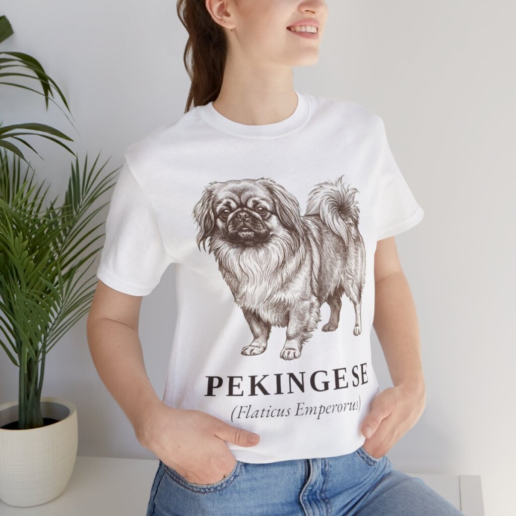 Pekingese Latin Shirt, Vintage Dog Sketch Tee, Dog Latin Gift