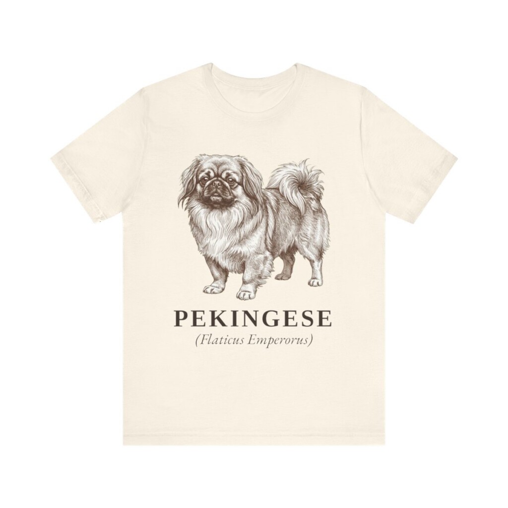 Pekingese Latin Shirt, Vintage Dog Sketch Tee, Dog Latin Gift