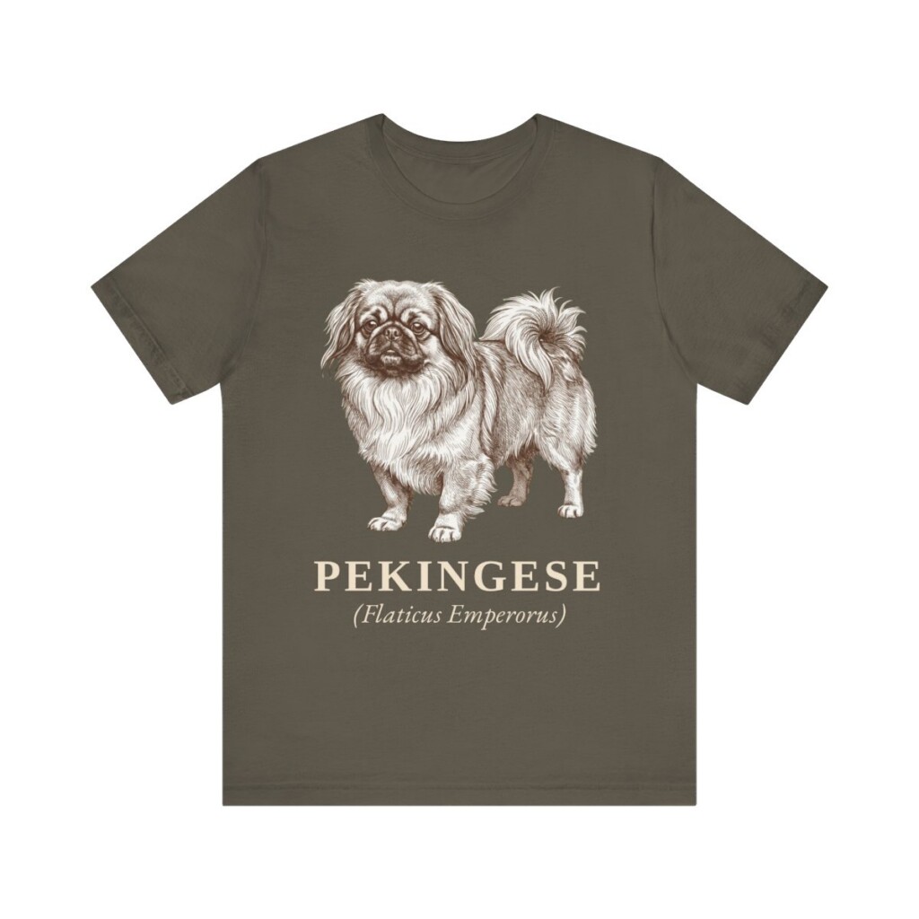 Pekingese Latin Shirt, Vintage Dog Sketch Tee, Dog Latin Gift