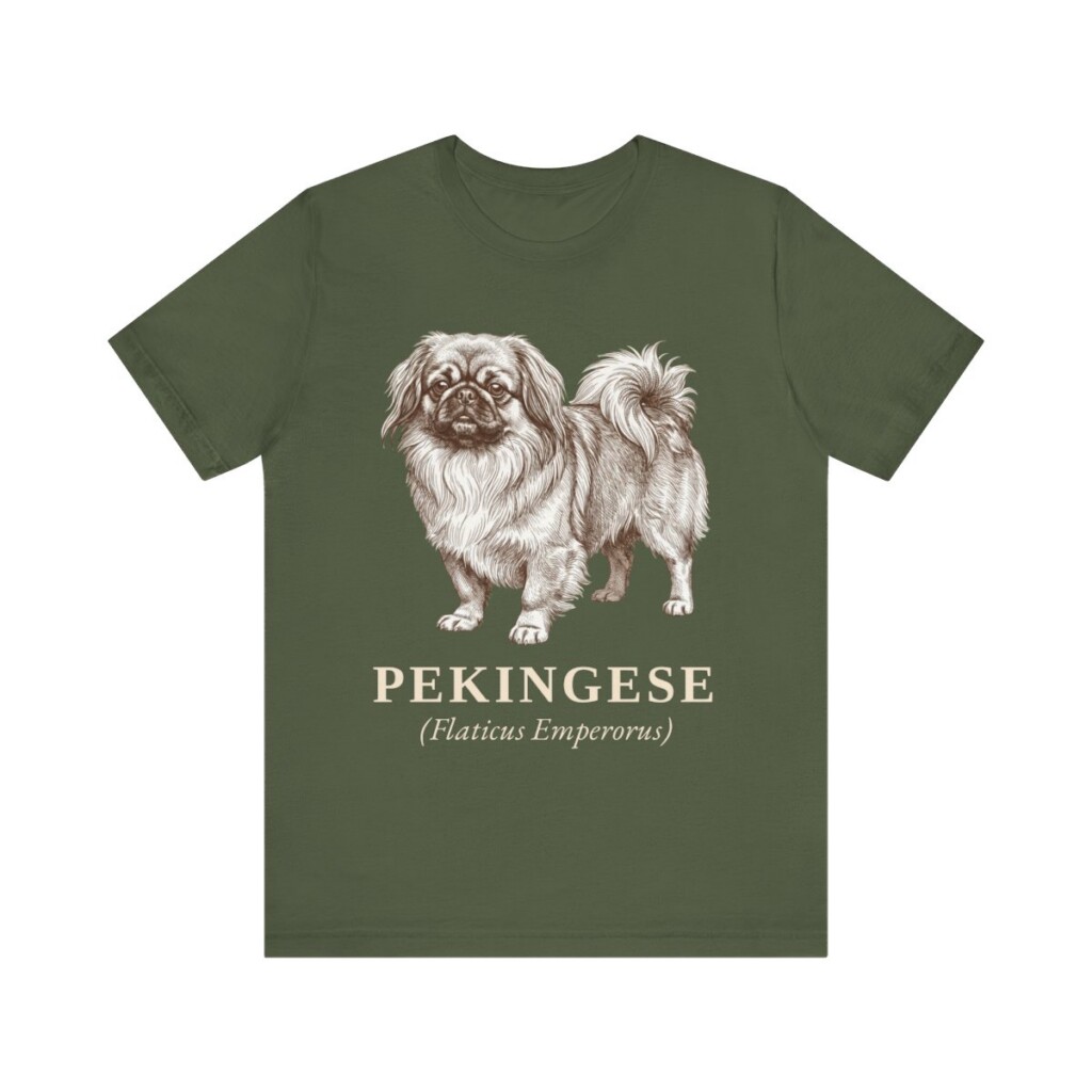 Pekingese Latin Shirt, Vintage Dog Sketch Tee, Dog Latin Gift