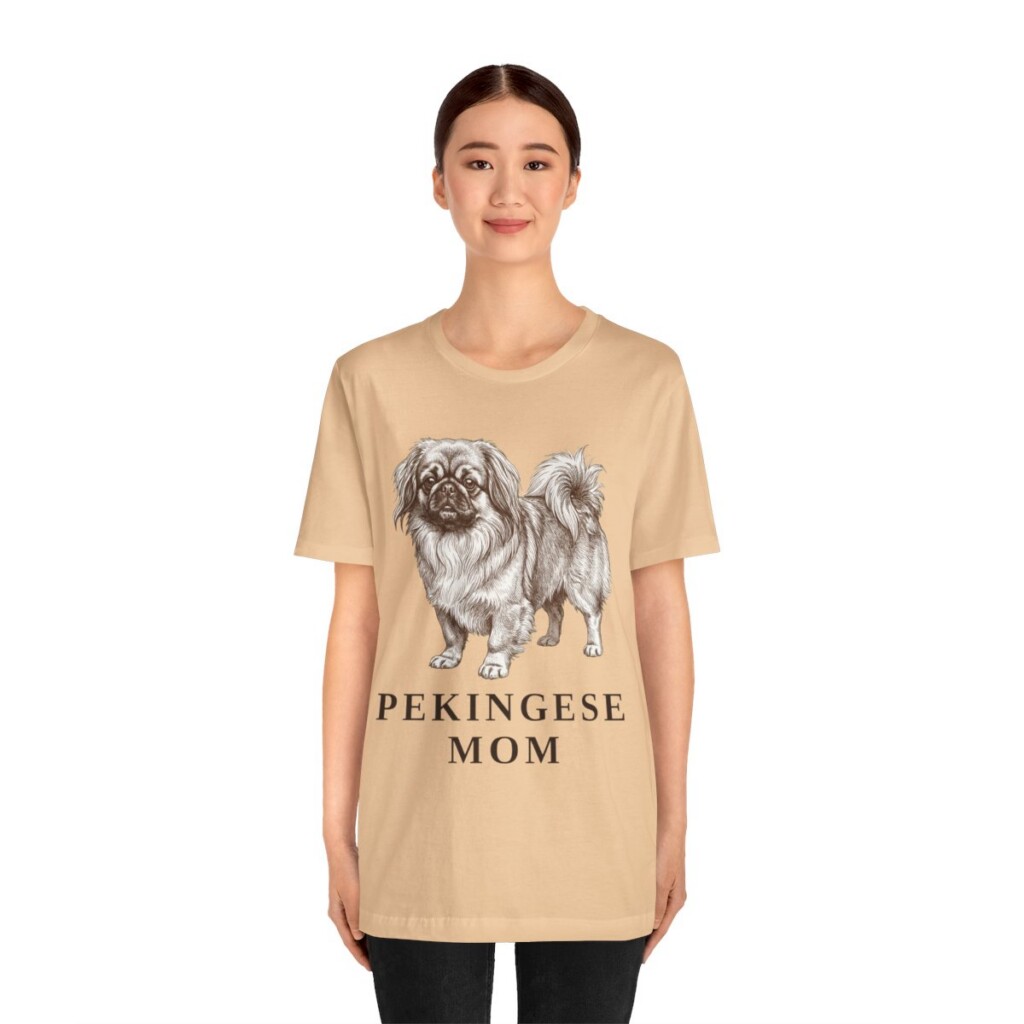 Pekingese Mom Shirt, Vintage Dog Sketch Tee, Dog Mom Gift