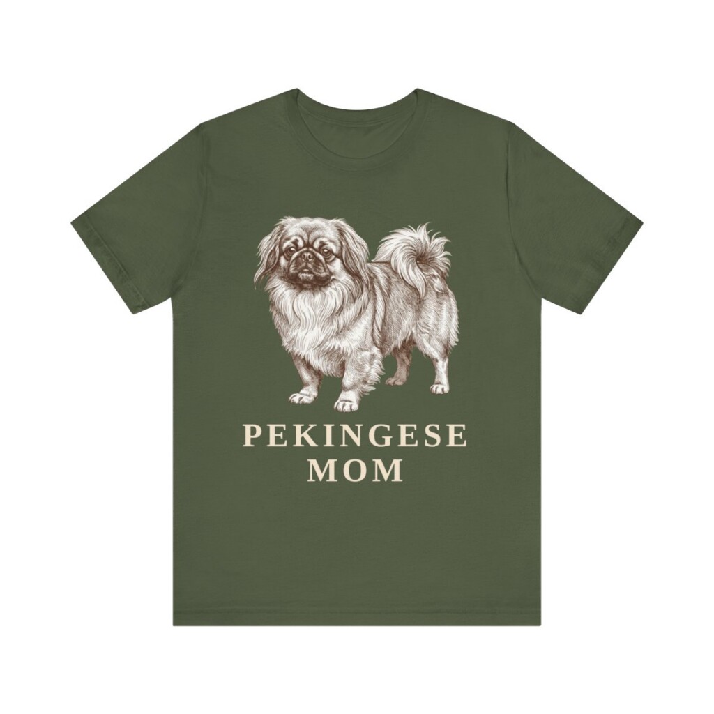 Pekingese Mom Shirt, Vintage Dog Sketch Tee, Dog Mom Gift