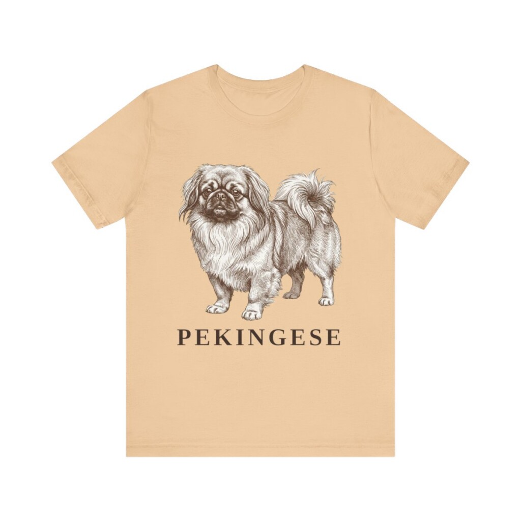 Pekingese Shirt, Vintage Dog Sketch Tee, Dog Lover Gift