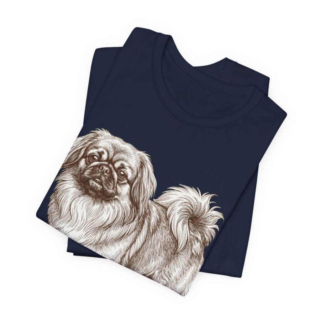 Pekingese Shirt, Vintage Dog Sketch Tee, Dog Lover Gift