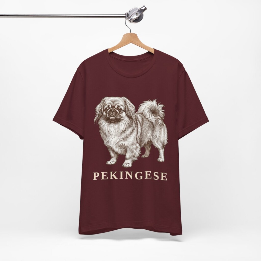 Pekingese Shirt, Vintage Dog Sketch Tee, Dog Lover Gift