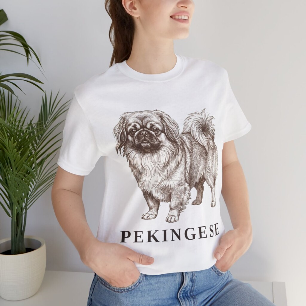 Pekingese Shirt, Vintage Dog Sketch Tee, Dog Lover Gift