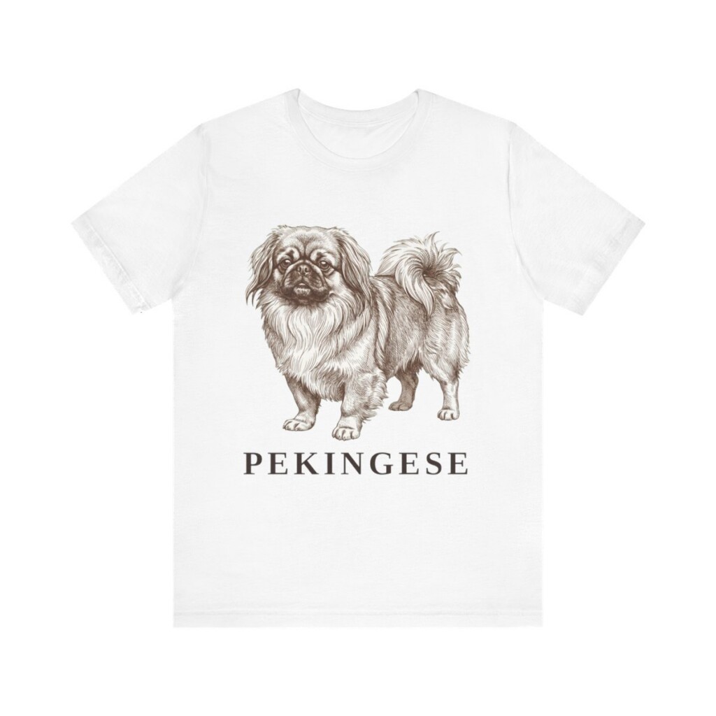 Pekingese Shirt, Vintage Dog Sketch Tee, Dog Lover Gift