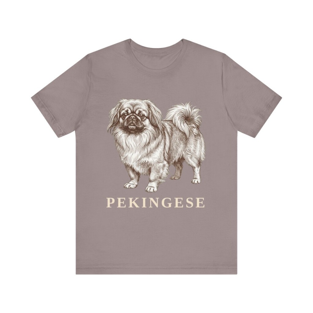 Pekingese Shirt, Vintage Dog Sketch Tee, Dog Lover Gift