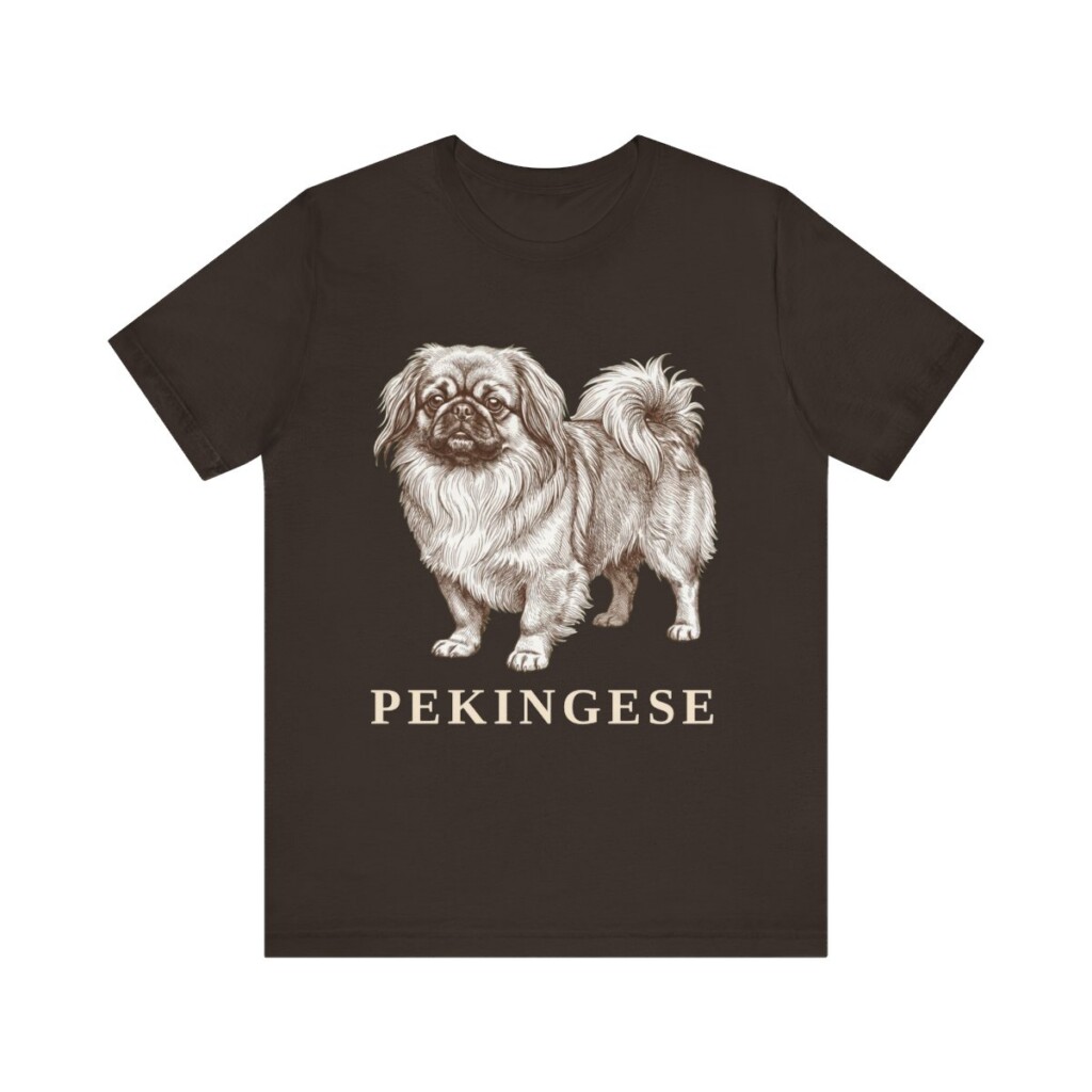Pekingese Shirt, Vintage Dog Sketch Tee, Dog Lover Gift