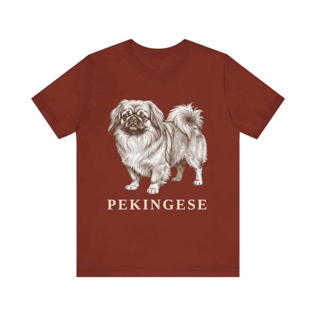 Pekingese Shirt, Vintage Dog Sketch Tee, Dog Lover Gift