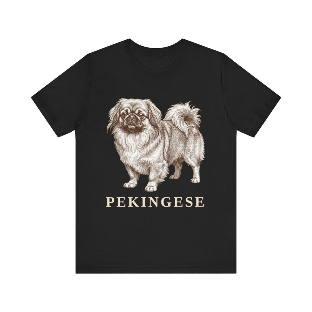 Pekingese Shirt, Vintage Dog Sketch Tee, Dog Lover Gift
