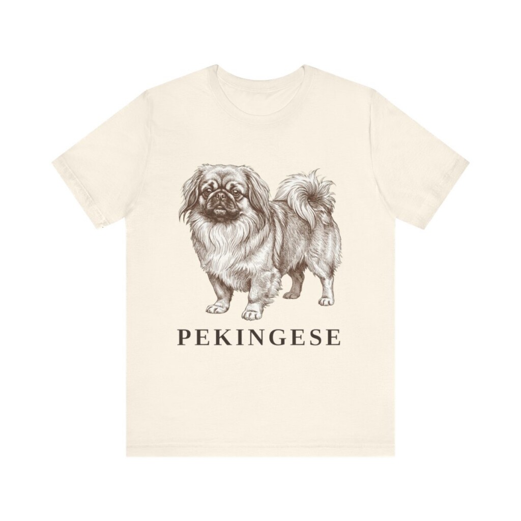 Pekingese Shirt, Vintage Dog Sketch Tee, Dog Lover Gift