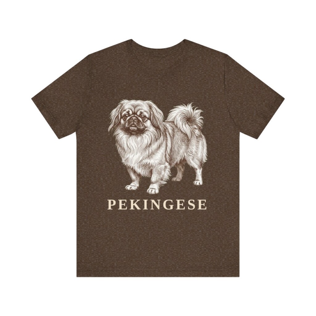 Pekingese Shirt, Vintage Dog Sketch Tee, Dog Lover Gift
