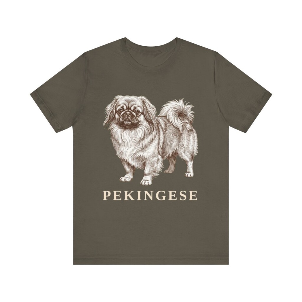 Pekingese Shirt, Vintage Dog Sketch Tee, Dog Lover Gift