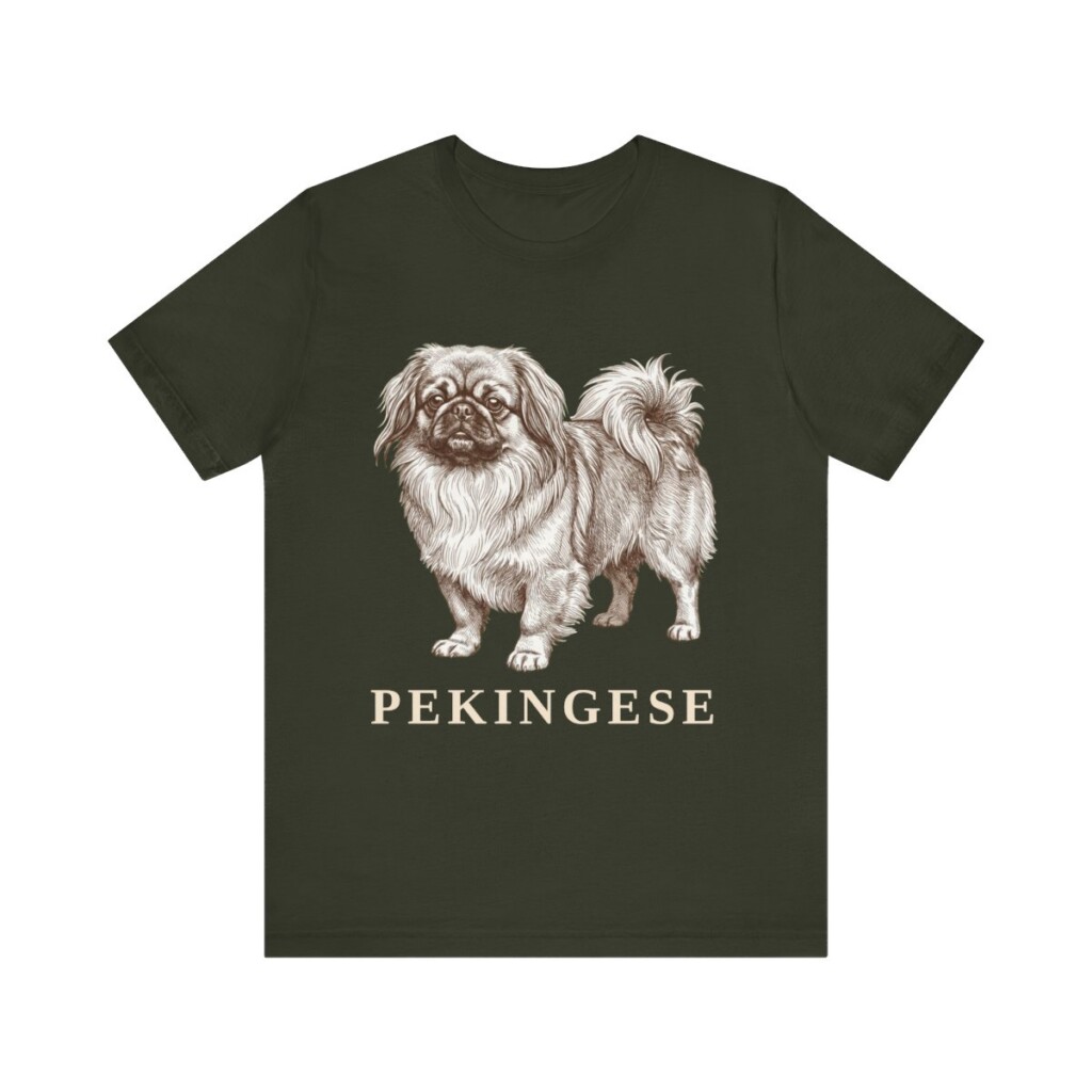 Pekingese Shirt, Vintage Dog Sketch Tee, Dog Lover Gift