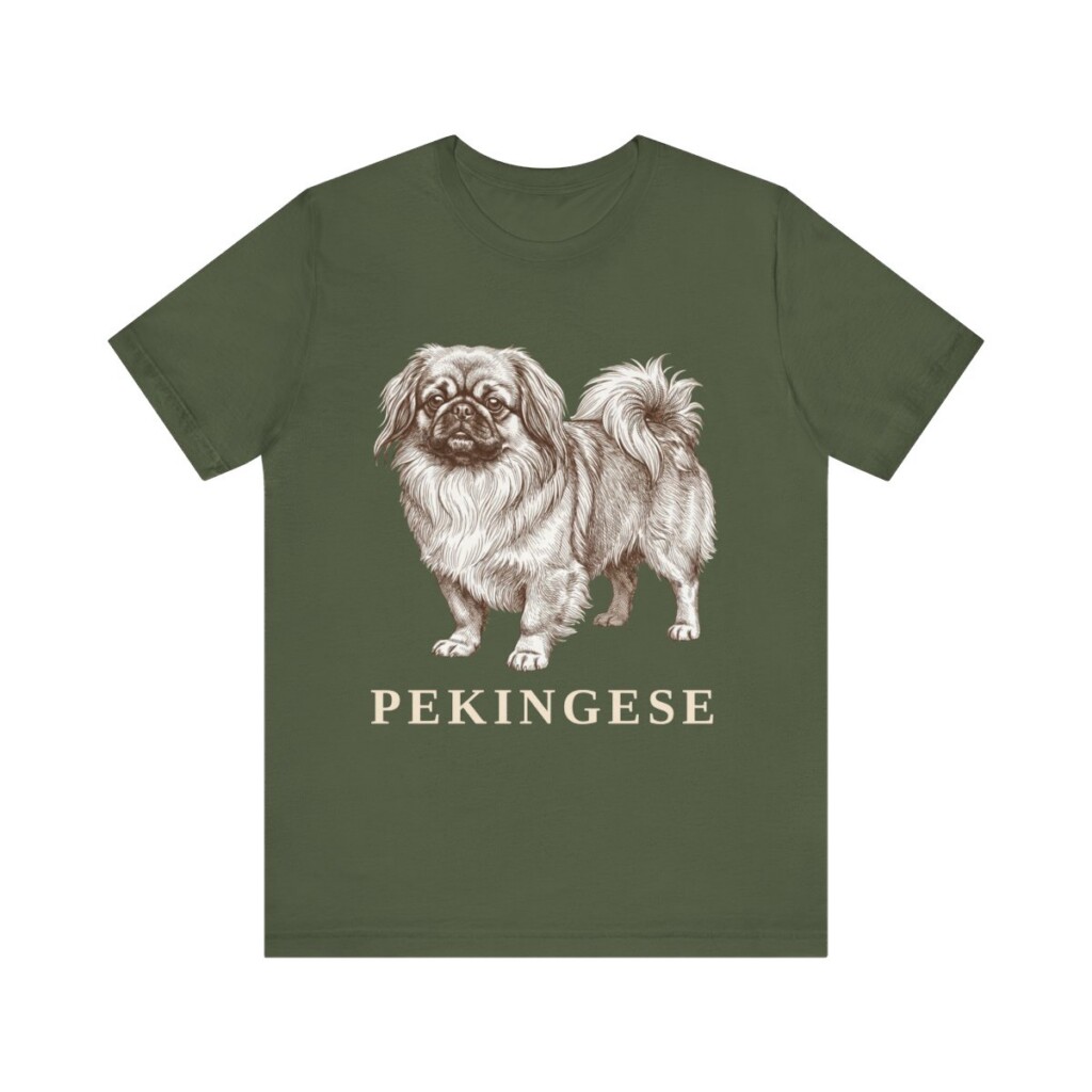 Pekingese Shirt, Vintage Dog Sketch Tee, Dog Lover Gift
