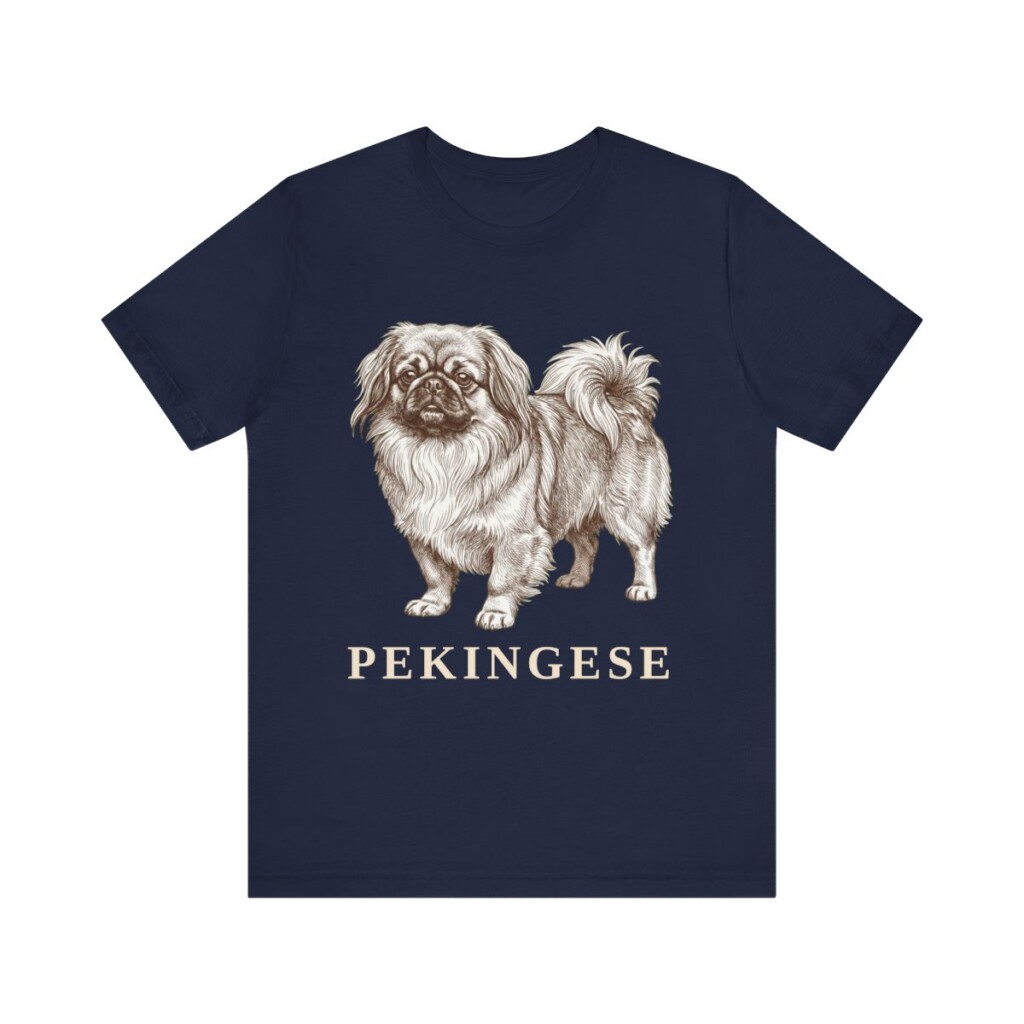 Pekingese Shirt, Vintage Dog Sketch Tee, Dog Lover Gift