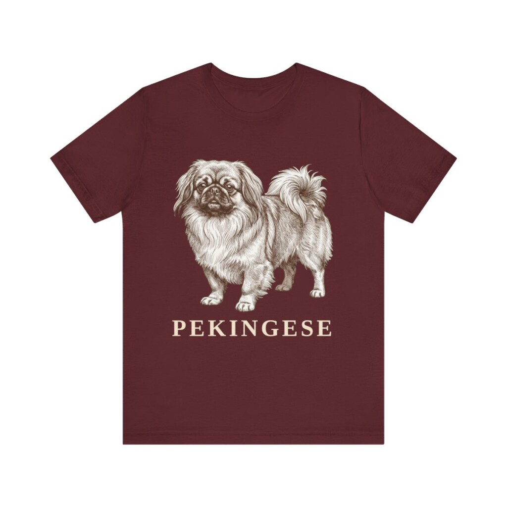 Pekingese Shirt, Vintage Dog Sketch Tee, Dog Lover Gift