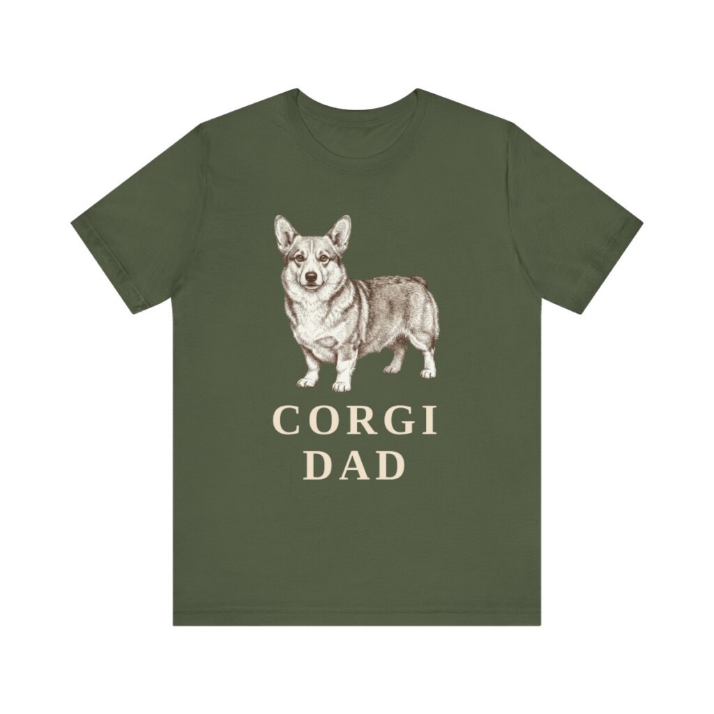 Pembroke Welsh Corgi Dad Shirt, Vintage Dog Sketch Tee, Dog Dad Gift