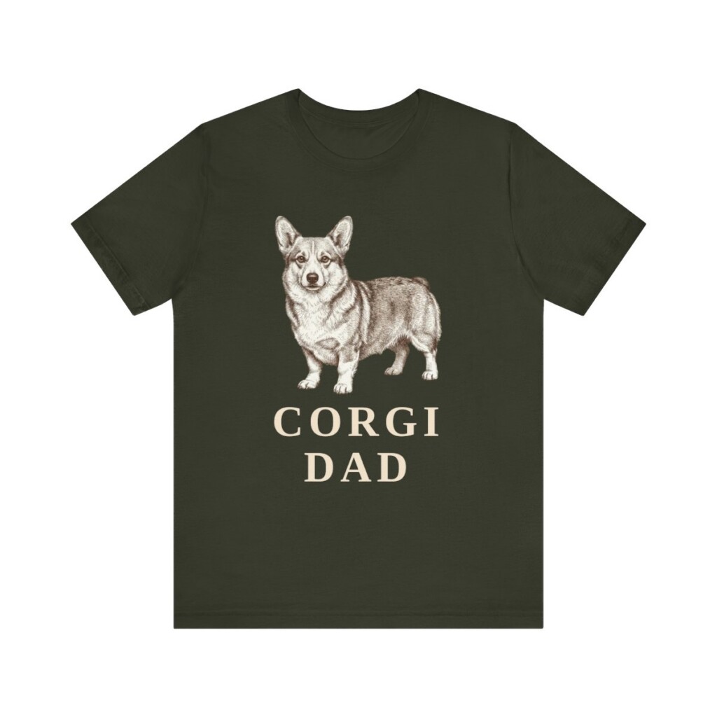 Pembroke Welsh Corgi Dad Shirt, Vintage Dog Sketch Tee, Dog Dad Gift