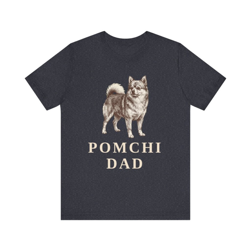 Pomchi Dad Shirt, Vintage Dog Sketch Tee, Dog Dad Gift
