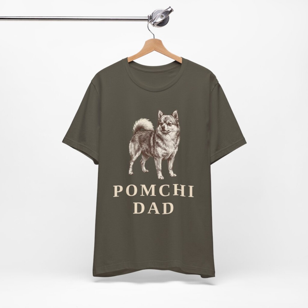 Pomchi Dad Shirt, Vintage Dog Sketch Tee, Dog Dad Gift