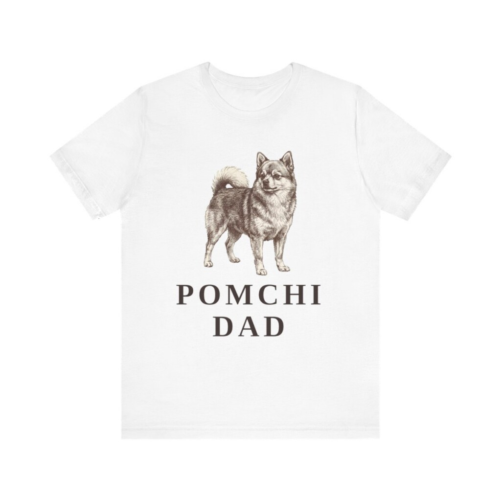 Pomchi Dad Shirt, Vintage Dog Sketch Tee, Dog Dad Gift