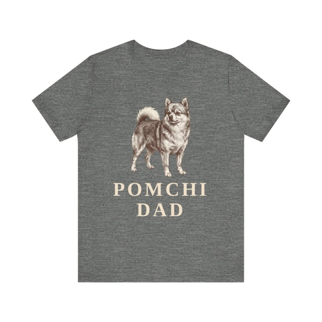 Pomchi Dad Shirt, Vintage Dog Sketch Tee, Dog Dad Gift