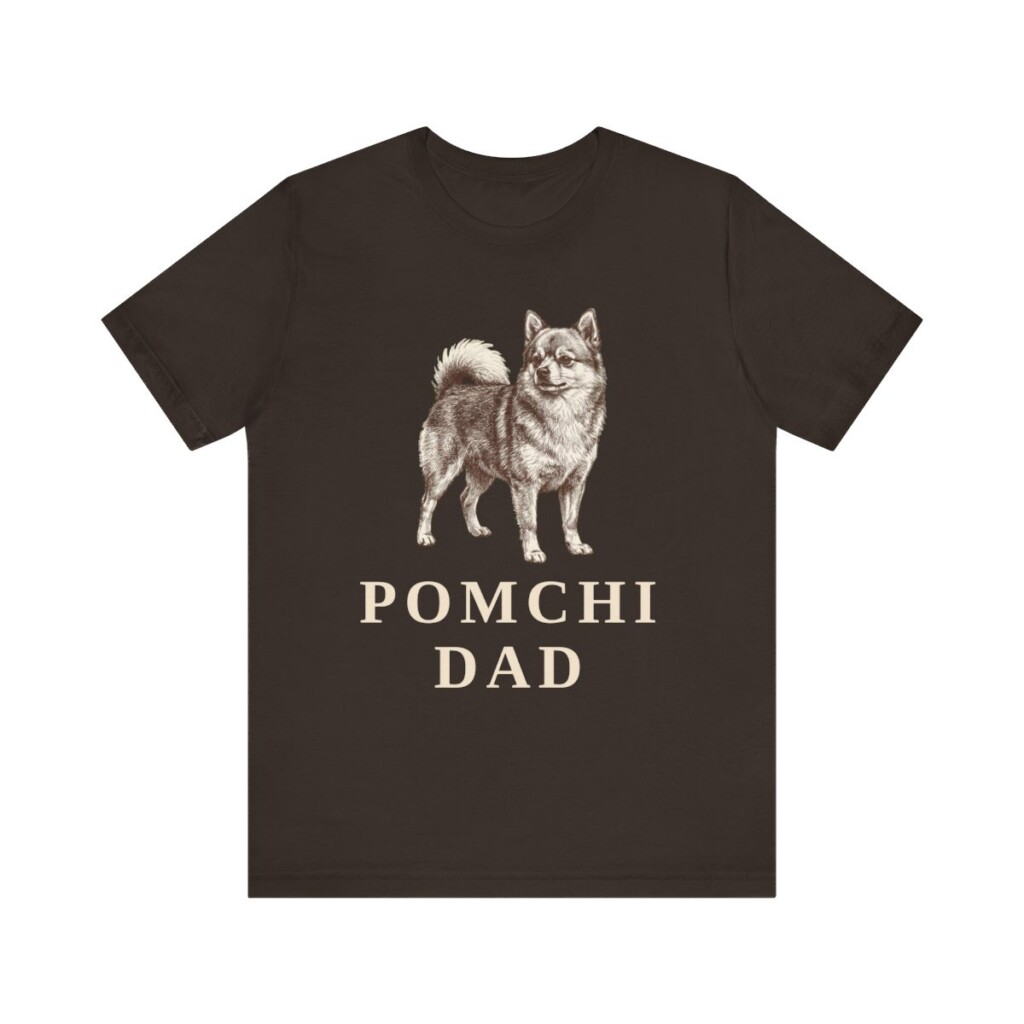 Pomchi Dad Shirt, Vintage Dog Sketch Tee, Dog Dad Gift